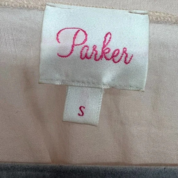 Parker Blouse Womens Sz Small Pink Gray Embroidery Sequins Beaded Long Sleeve - Picture 7 of 9